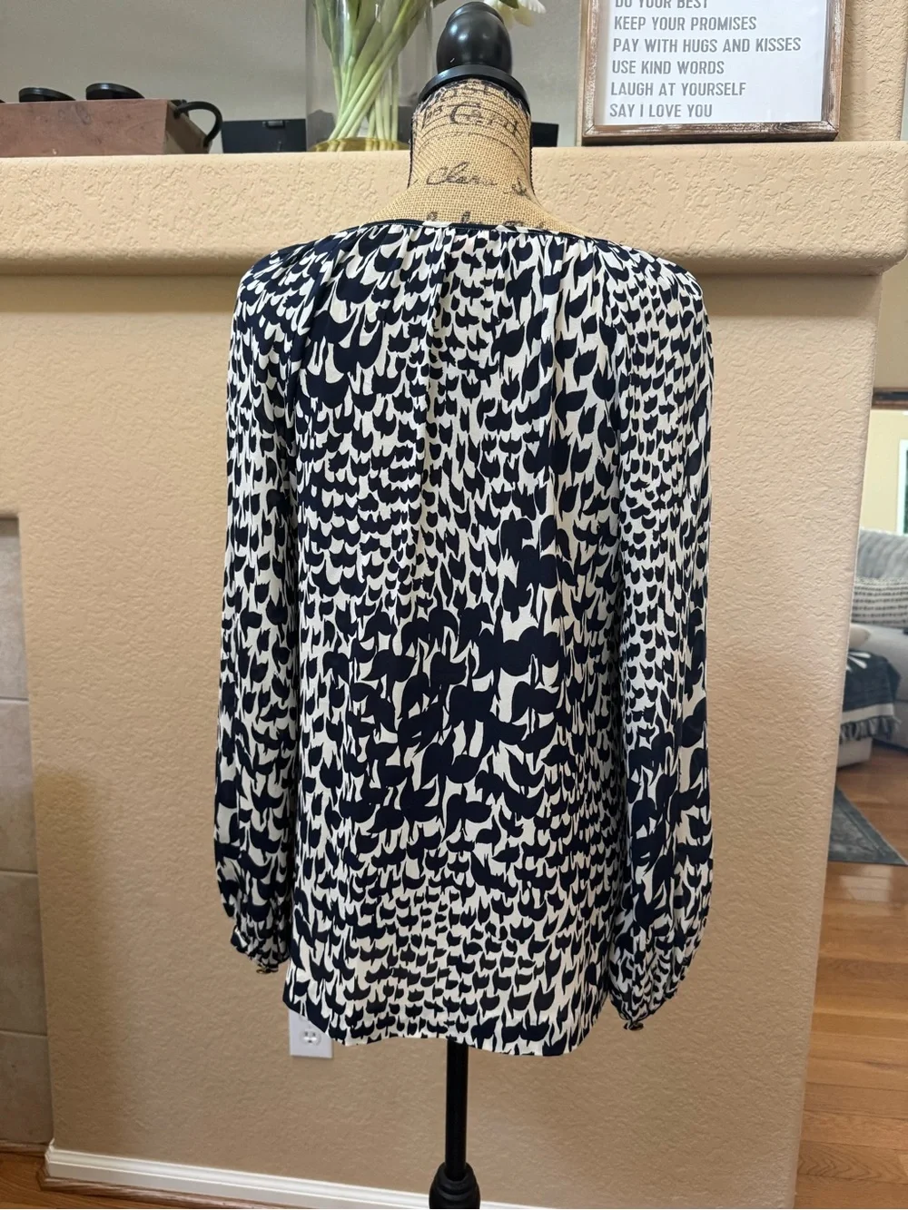 Tory Burch Printed Scoop Neck Blouse